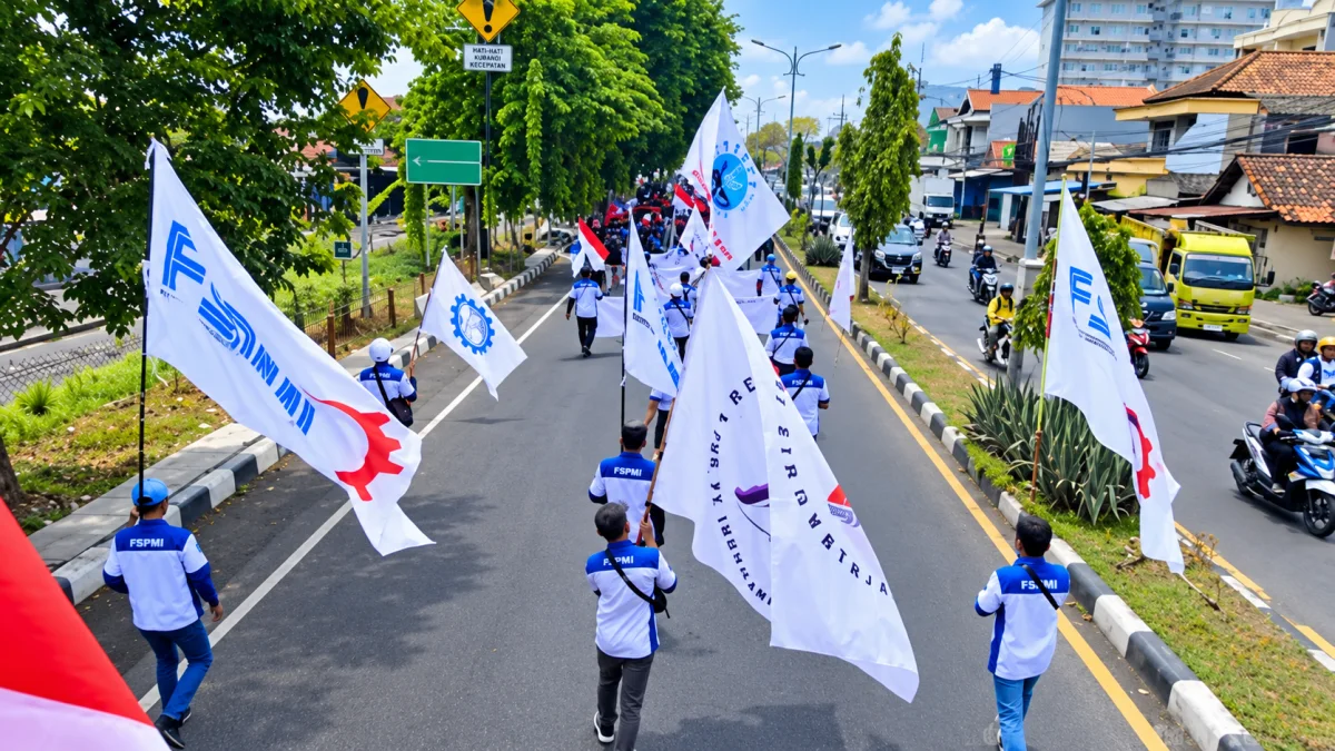 1.000 Buruh FSPMI Turun ke Surabaya, Upah 2027 hingga Perlindungan PHK Jadi Sorotan