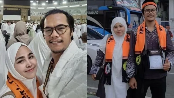Foto Dwi Bagus Martono bersama istri sahnya, Marta, saat menunaikan ibadah haji pada 2025. Potret kebersamaan keduanya kembali viral di media sosial di tengah kasus dugaan pembunuhan di Madiun.
