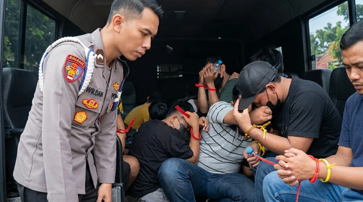 Polda Jatim Amankan 19 Orang saat Gerebek Kampung Narkoba Jalan Kunti Surabaya